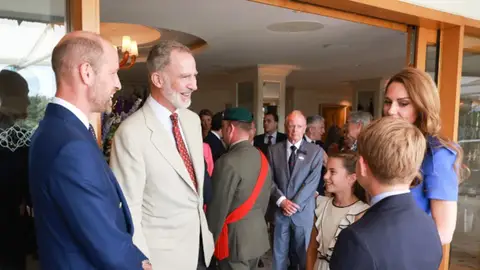 El saludo del rey Felipe y los príncipes Guillermo y Kate Middleton El saludo del rey Felipe y los príncipes Guillermo y Kate Middleton