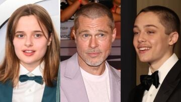 Brad Pitt y sus hijos mellizos Vivienne y Knox Jolie