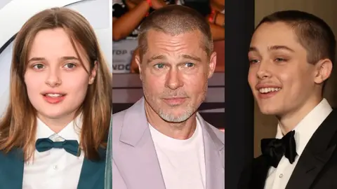 Brad Pitt y sus hijos mellizos Vivienne y Knox Jolie Brad Pitt y sus hijos mellizos Vivienne y Knox Jolie