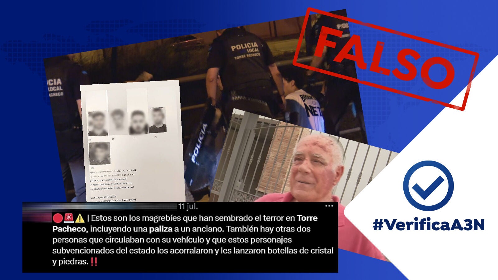 Los bulos que avivan los disturbios en Torre Pacheco: vídeos sacados de contexto, las caras de los presuntos culpables y un comunicado falso