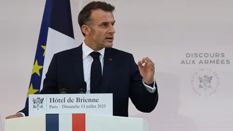 Discurso de Macron en la víspera del desfile anual del Día de la Bastilla Discurso de Macron en la víspera del desfile anual del Día de la Bastilla