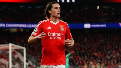 Álvaro Carreras durante un partido del Benfica Álvaro Carreras durante un partido del Benfica