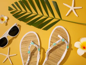 Chanclas y gafas de sol Chanclas y gafas de sol
