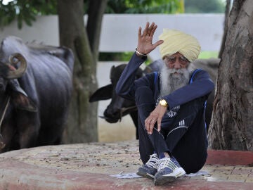 El maratoniano Fauja Singh en Jalandhar, India
