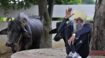 El maratoniano Fauja Singh en Jalandhar, India