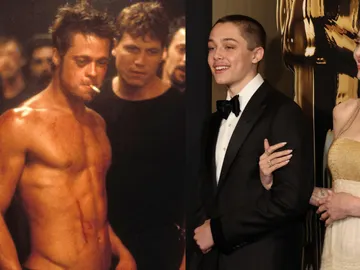 Brad Pitt en El club de la lucha y su hijo Knox con Angelina Jolie Brad Pitt en El club de la lucha y su hijo Knox con Angelina Jolie