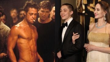 Brad Pitt en El club de la lucha y su hijo Knox con Angelina Jolie