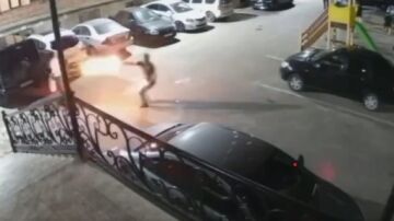 Momento del inicio del tiroteo