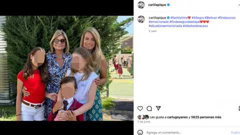 Cari Lapique con algunos de sus nietos y su hija, Carla Goyanes Cari Lapique con algunos de sus nietos y su hija, Carla Goyanes