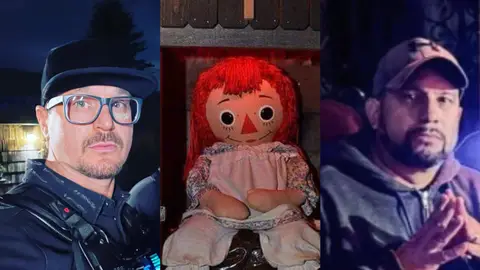 Zak Bagans, Annabelle y Dan Rivera Zak Bagans, Annabelle y Dan Rivera