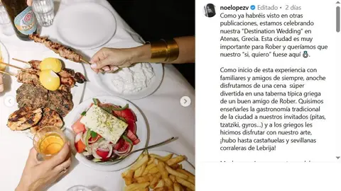 Cena de bienvenida de la boda experiencial de Noelia López y Roberto Jiménez Cena de bienvenida de la boda experiencial de Noelia López y Roberto Jiménez