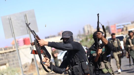 Fuerzas de seguridad de Siria entran en la ciudad de Sueida. 