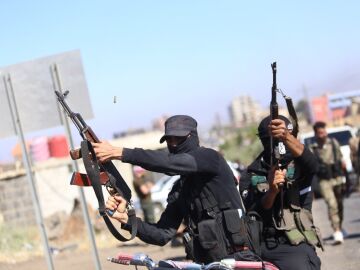 Fuerzas de seguridad de Siria entran en la ciudad de Sueida. 