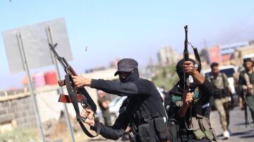 Fuerzas de seguridad de Siria entran en la ciudad de Sueida. 
