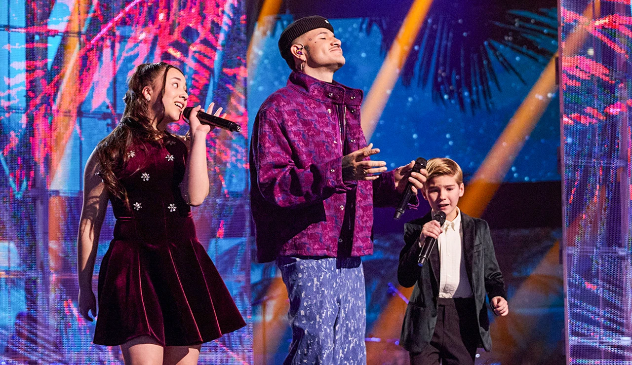 Kapo canta ‘Uwaie’ junto a Geraldine y Lucas y pone en pie el plató de La Voz Kids