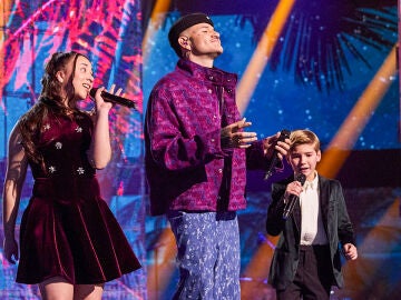 Kapo canta ‘Uwaie’ junto a Geraldine y Lucas y pone en pie el plató de La Voz Kids 