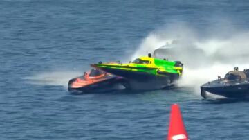 Imagen del accidente entre dos embarcaciones de E1, incluidas la del equipo de Rafa Nadal
