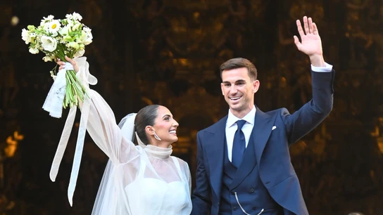 Rosa Pereira y Fabián Ruiz, tras casarse Rosa Pereira y Fabián Ruiz, tras casarse