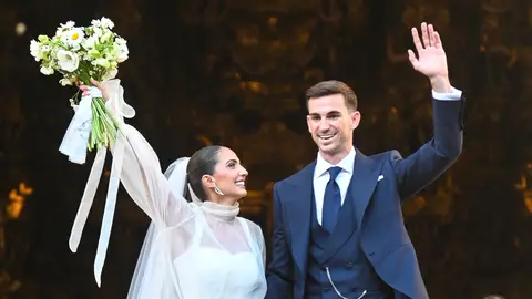 Rosa Pereira y Fabián Ruiz, tras casarse Rosa Pereira y Fabián Ruiz, tras casarse