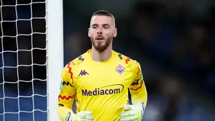 David de Gea durante un partido con la Fiorentina David de Gea durante un partido con la Fiorentina