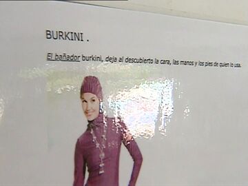 Cartel sobre los burkinis