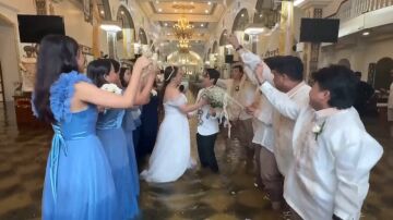 Boda inundada en Filipinas