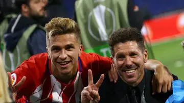 Diego Simeone y su hijo Gianluca en 2018 Diego Simeone y su hijo Gianluca en 2018