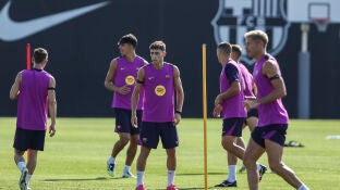 El FC Barcelona en un entrenamiento