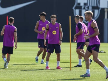 El FC Barcelona en un entrenamiento