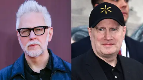 James Gun y Kevin Feige James Gun y Kevin Feige