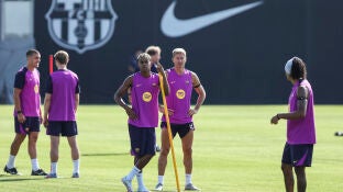 El Bar&ccedil;a en un entrenamiento