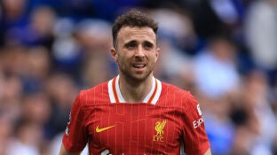 Diogo Jota durante un partido con el Liverpool