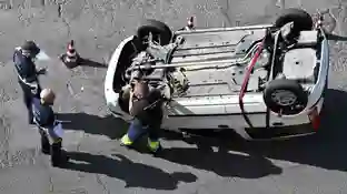 Imagen de archivo de un accidente en Roma. Imagen de archivo de un accidente en Roma.
