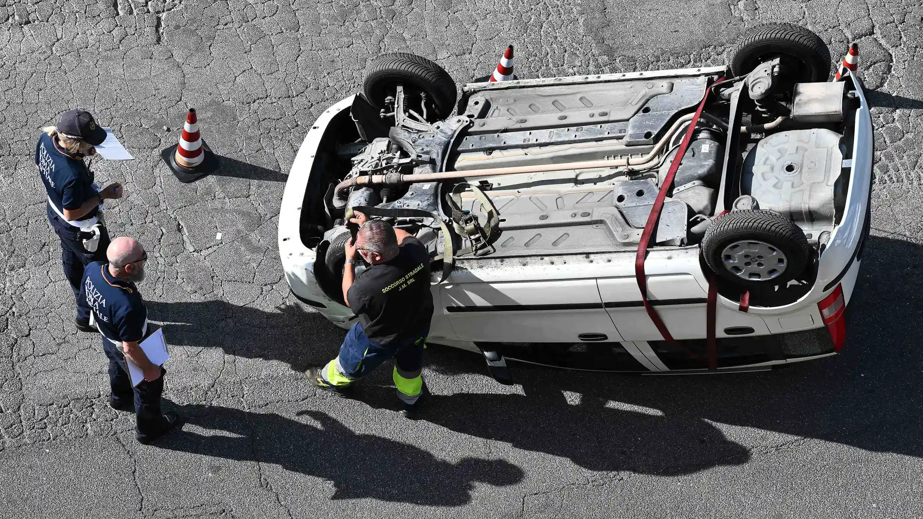 Imagen de archivo de un accidente en Roma. Imagen de archivo de un accidente en Roma.