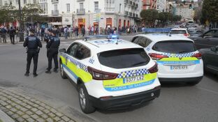 Coches de la Polic&iacute;a Local de Santander. 