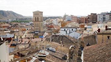 Imagen panorámica de la ciudad de Logroño desde la Concatedral de Santa María de la Redonda