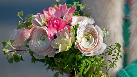 Imagen de archivo de un ramo de flores de una novia Imagen de archivo de un ramo de flores de una novia