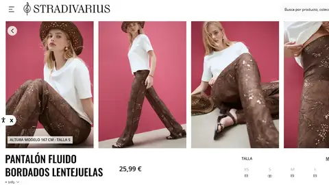 Pantalón con brillos y transparencias Pantalón con brillos y transparencias