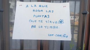 Imagen del cartel que cre&oacute; la vecina. 