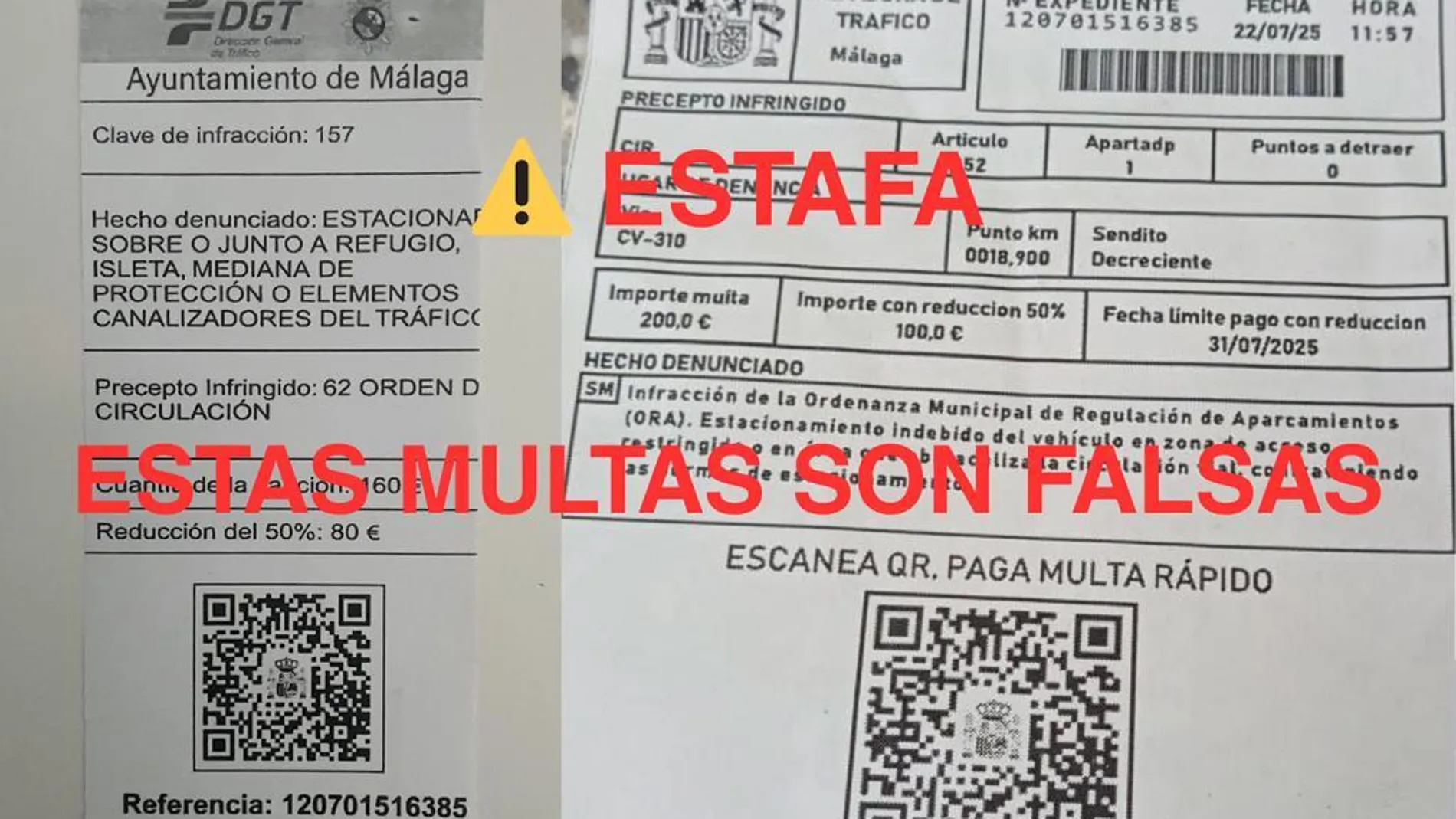 Ejemplos de denuncias fraudulentas - Ayuntamiento de Málaga Ejemplos de denuncias fraudulentas - Ayuntamiento de Málaga