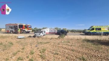 Imagen del accidente en el que perdían la vida los tres menores