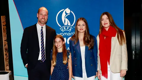 El príncipe Guillermo con su hija Charlotte y la princesa Leonor y la infanta Sofía en Basilea El príncipe Guillermo con su hija Charlotte y la princesa Leonor y la infanta Sofía en Basilea