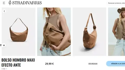 Maxi bolso estilo bandolera efecto ante Maxi bolso estilo bandolera efecto ante