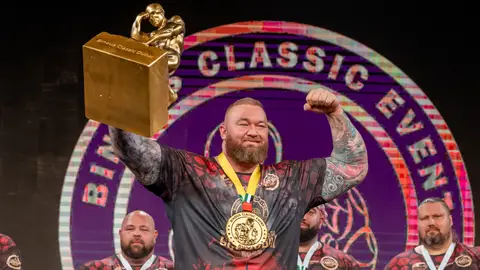 Hafthor Bjornsson en el 'Binous Classic 2024' celebrado en Dubai Hafthor Bjornsson en el 'Binous Classic 2024' celebrado en Dubai
