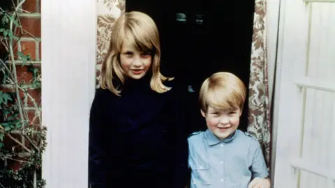 Lady Di y su hermano, Charles Spencer, de pequeños Lady Di y su hermano, Charles Spencer, de pequeños