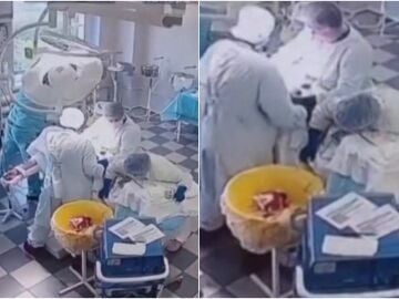 Imágenes de un quirófano sacudido por el seísmo en plena operación