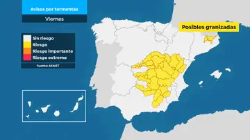 Mapa de avisos por tormentas Mapa de avisos por tormentas