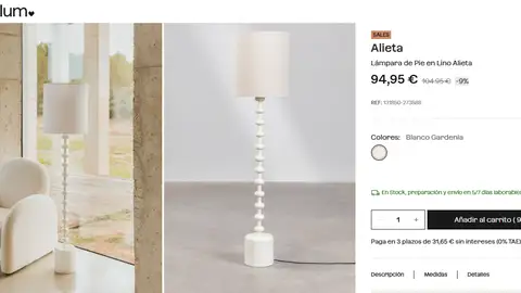 Lámpara de pie Alieta Lámpara de pie Alieta