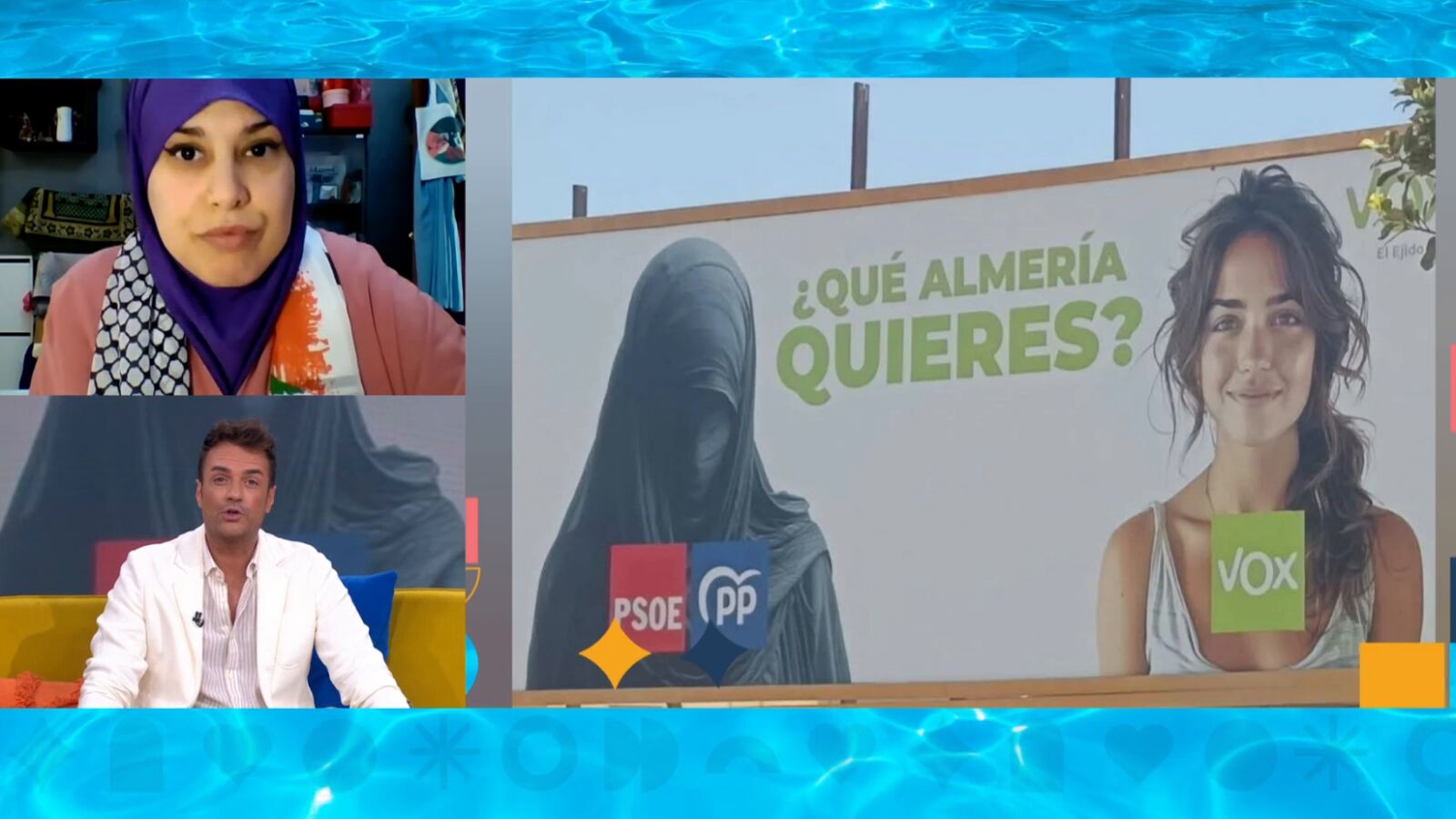 El cartel de Vox en Almería, sobre el uso del burka, dispara las críticas: 