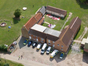 Imagen aérea del campamento 